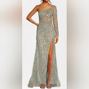 GB Silver / Mint Sequin Gown